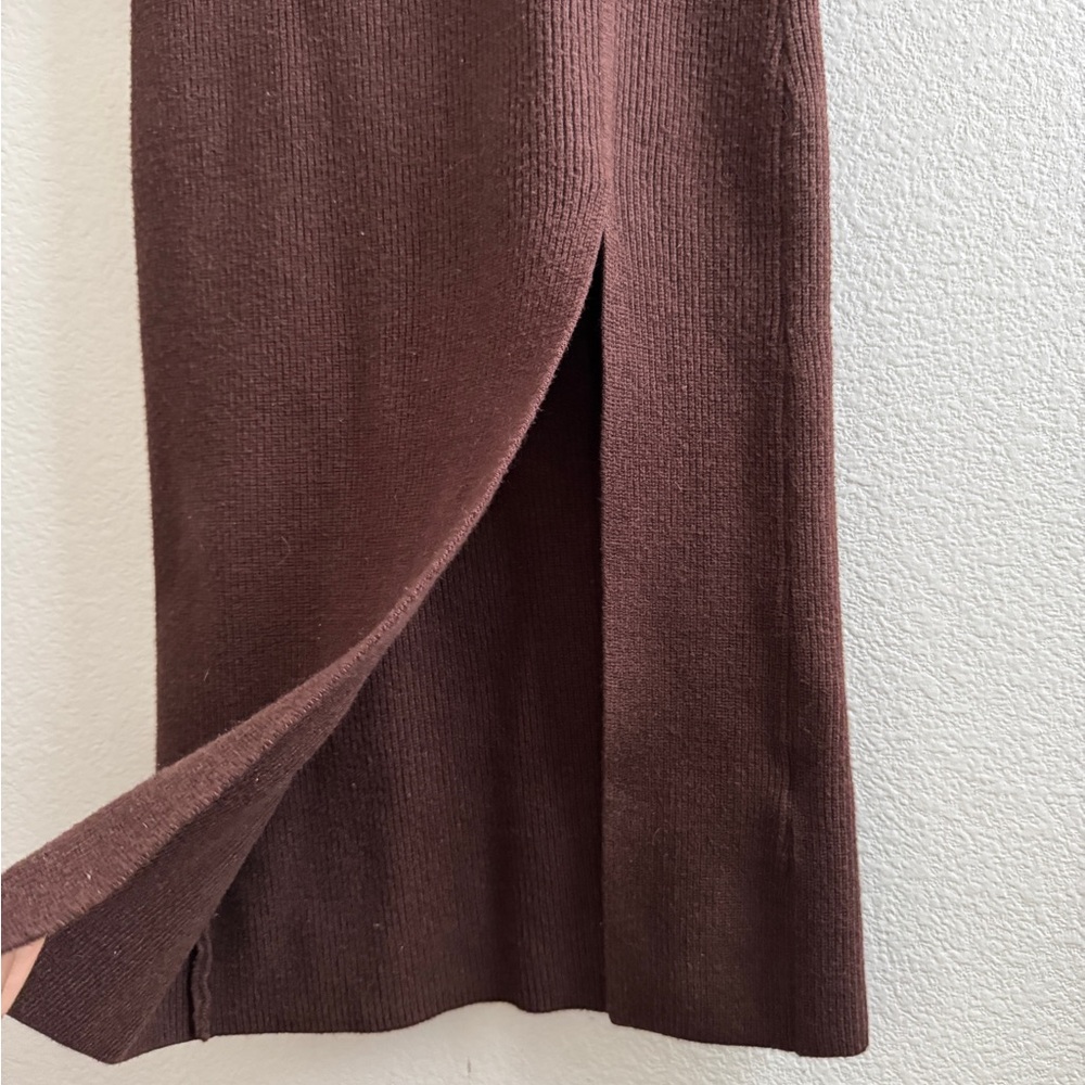 Oak + Fort Brown Knit Ribbed Sweater Dress - Picture 3 of 9